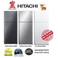 HITACHI R-VX480PMS9-BBK 2 DOOR FRIDGE (407L NET)