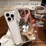 1 ชิ้น เคสโทรศัพท์ซิลิโคนกันกระแทก TPU ป้องกันเลนส์รูปคู่/สัตว์เลี้ยง/รูปส่วนตัวที่กำหนดเองได้ เข้าก