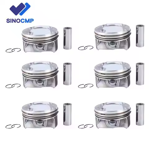 6pcs 9A710706530 06M198151 06M107099 06M107100 EA839 Engine Pistons Rings Set For Porsche Audi A6 S4