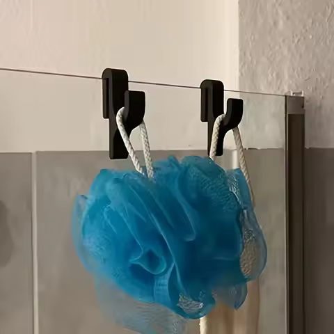 2Pcs Bathroom Hooks Multifunctional Bathroom Shower Towel Hooks Portable Towel Hooks for Bathroom Gl