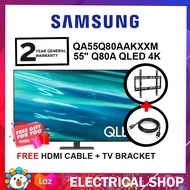 Samsung 65'' Q80A QLED QA65Q80AAKXXM / 55" QA55Q80AAKXXM 4K Smart TV Television (Free Tv Bracket and HDMI Cable)