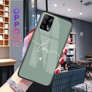 Softcase Glass Kaca Karakter OPPO A74 4G 5G - Casing Hp OPPO A74 - IC13 - Pelindung hp OPPO A74 5G -