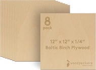 5 mm 1/4" X 12" X 12" Premium Baltic Birch Plywood - B/BB Grade - 8 Flat Sheets By Woodpeckers