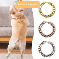 SIMPLESHOPLS Pet Necklace, Cat Dog Gold Necklace Chain Collar Chain Dog Collar, Fashion Adjustable G