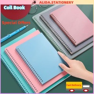PP Coil Notebook Thickened, Morandi Notebook A4 Grid Notebook Retro Notebook Student Office Notebook