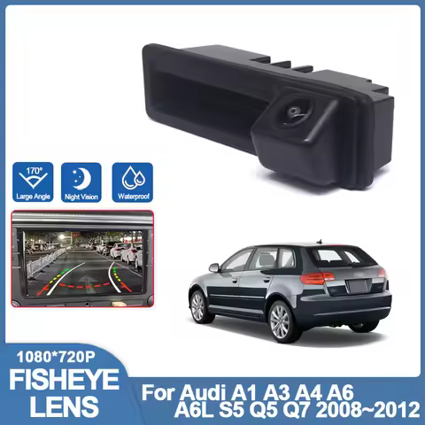 140 Degree Fish Eye Lens CCD HD 1080P Car Rear View Trunk Handle Camera For Audi A1 A3 A4 A6 A6L S5 
