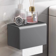 1PC Toilet Tissue Box Wall Mounted Toilet Tissue Holder Without Punching Holes Bathroom Waterproof T