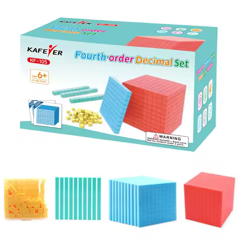 Base 10 Decimal System Math Blocks, Montessori Place Value Counting Cubes for Kids Early Learning