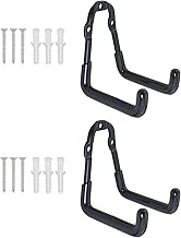 2PCS Wall Mounted Metal Double Hooks with 6 Screws Heavy Duty Storage Rack Bicycle Hook 3.3x2.9x2.2x