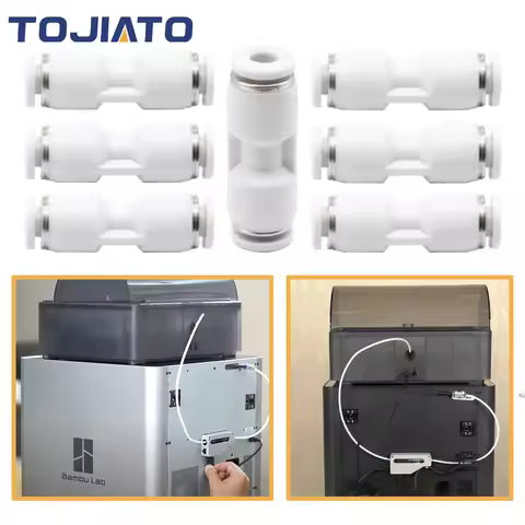 3/6/9pcs Bambu Lab X1 X1C X1E P1P P1S 3D Printer PTFE Tube Pneumatic Connector 1.75mm Filament Extru