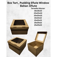 Eflute Brown Window Cardboard Box 18x18x10 20x20x10 20x20x15 22x22x12 22x22x15 25x25x12 25x25x15 Cm 