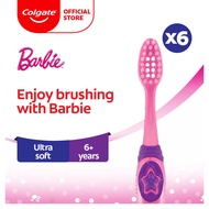 [Bundle of 6] Colgate Kids Barbie Toothbrush 6+ Years (Ultra Soft)