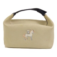 HERMES 帆布Bride A Brac Cabriole GM銀扣手挽袋