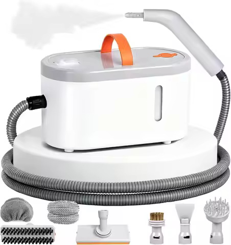 Portable Handheld Steam Cleaner with 15s Heat-Up, 0.78 Quarts Tank, 9 Accessories for Home and Auto 