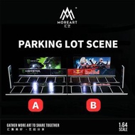 MoreArt匯藝MA 1:64簡易拼裝場景擺件，露天停車場主題 Monster Redbull