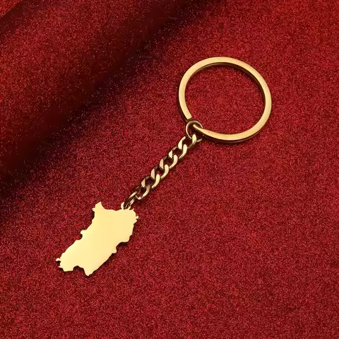 Stainless Steel Italy Sardinia Keychain Silver Color Gold Color Trendy Italian Sardegna Sardaigne Je