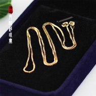 สร้อยคอทองแดง 9K เรียบง่าย สุดเก๋ไก๋ ดีไซน์พื้นฐาน สร้อยคอโซ่คล้องหัวใจ โซ่คล้องคอสีทองแดง ชุบทอง ขน