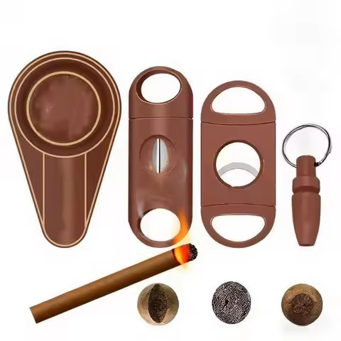 5. Collector's Edition Cigar Cutter Ashtray Gift Set, Badge of Honor for the Successful Elite, impec