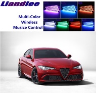 LiandLee Car Glow Interior Floor Decorative Atmosphere Seats Accent Ambient Neon light For Alfa Romeo Giulia 952 2016~2019