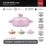 Color King Luno 100% Ceramic Hot Pot 2500ml/ Ceramic Cookware / Healthy Cookware / Cookware / Cerami