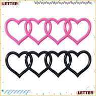 LETTER  Love Heart Logo, Black,Pink 8.58*2.76in Rear Trunk Emblem, Car Replacement ABS Car Badge Dec