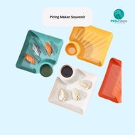 Multipurpose 2 in 1 Dinner Plate - BPA Free Dinner & Snack Place / Aesthetic Divider Plate / Souveni