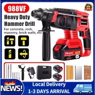 Heavy Duty 988VF Cordless Battery Hammer Drill Gerudi Bateri Electric Brushless Hammer Impact Drill 