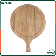 SERENDI Pizza Tray, Wooden Round Cutting Board, Baking Tool 15.7x11.8x0.8in Elegant Easy Clean Servi