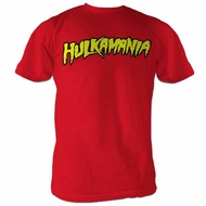 Men's cotton T-shirt Adult Wrestling WWE Hulk Hogan Hulkamania Logo T-shirt Red Vintage Costume Tee