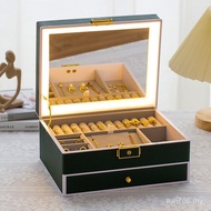 Storage Storage Large Capacity Leather PU High-End Gift Jewelry Box Jewelry Box Jewelry Drawer Whole