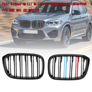 Areyourshop 2PCS M-สี Kidney Grill Grille 51138469959 BMW G01 X3 G02 X4 Gloss Black