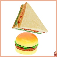 2PCS Artificial Sandwich Fake Hamburger Simulation Breakfast Realistic Food Prop dliyuanai