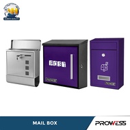 Prowess Outdoor Letter Box | Wall Mounted Post Box Mailbox | Peti Surat Mail Box | Stainless Steel &