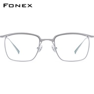 FONEX กรอบแว่นตาไททาเนียม FONEX ผู้ชาย2023ดีไซน์ใหม่แว่นสายตาแบบเบาตารางผู้หญิงสง่างาม F85724แว่นตาแว่นสายตาสั้น