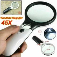 super magnifying glass 3 LED Light 45X Handheld Reading Magnifying Glass Lens Jewelry Watch Loupe le