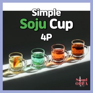 Simple Soju Cups 4 PCS Set Jinro Shot Glass Mini Sake Bomb Glasses Korean Traditional Drinking Cup Party Goods