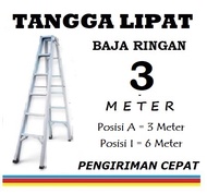 PROMO !!! TANGGA LIPAT 3 METER SUPER KUAT BAHAN BAJA RINGAN KOKOH DAN KEKAR
