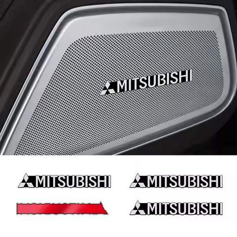 4PCS Car Speaker 3D Emblem Sticker For Mitsubishi ASX Lancer Mirage Pajero Sport Xpander Attrage Out