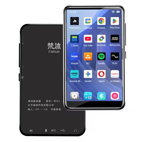 Famue BF61 Android 10 WiFi MP3 Player with 4GB RAM 32GB Storage 4" Screen Bluetooth MP4 Playback Spo