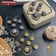 SKI Jewellery  BUTANG BAJU MELAYU BULAN BINTANG RANTAI BERANTAI BINTANG A/B/C/D/F
