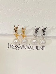 順豐包郵 YSL 珍珠 耳環 女款 金色/銀色