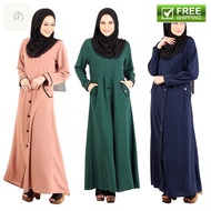 Muslimah Side Pocket Jubah [M13017] FREE SHIPPING [KF]