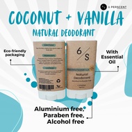 Natural Aluminum & Paraben-Free Underarm Deodorant Stick by 6perscent (15g)