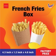 White Kraft French Fries Box Packaging Packing Box Disposable French Fries Box / Kotak kentang goren