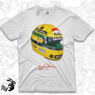 Ayrton Senna Helmet Racing Baju Tshirt Microfiber