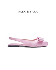 LT65- Giày Bệt Mint Mũi Vuông Phối Nơ Ngang To Nữ Tính Basic Alex Sara