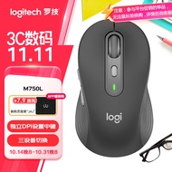 罗技（Logitech）M750L 优选系列大手鼠标 无线静音鼠标 智能鼠标 黑色 带Logi Bolt USB接收器 M650升级版