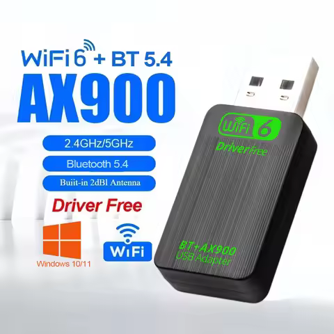AX900 USB WiFi 6 Bluetooth 5.4 Adapter 2in1 Dongle Dual Band 2.4G&5GHz USB WiFi Network Wireless Wla