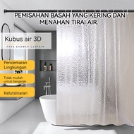3D Shower Curtain 180x180cm Premium Water Cubic Shower Curtain 3D Shower Curtain