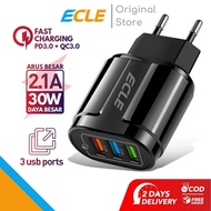 Original Kepala Charger/Adaptor Charger 2.1A Fast Charging 3 lubang USB (Iphone/Android) super fast charging
